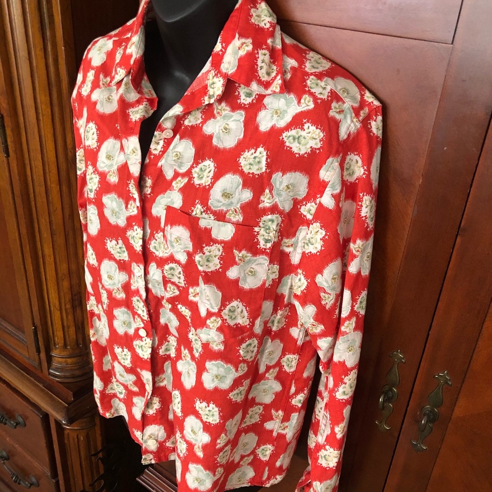 Linen Geoffrey Beene sport size 4 Linen/Cotton Top